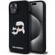  Чохол Karl Lagerfeld Silicone Karl amp; Choupette Head для iPhone 15|14|13 Black with MagSafe (KLHMP15SSKCHPPLK)